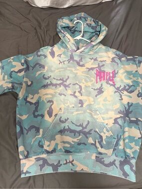 Men’s Purple Brand Hoodie. Camo print.